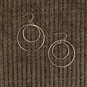 Express textured double hoop earrings